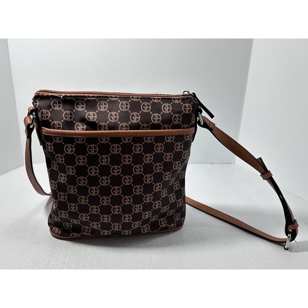 GIANI BERNINI logo nylon North South small crossbody bag - Chocolate brown - Picture 2 of 16
